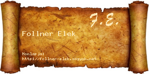 Follner Elek névjegykártya